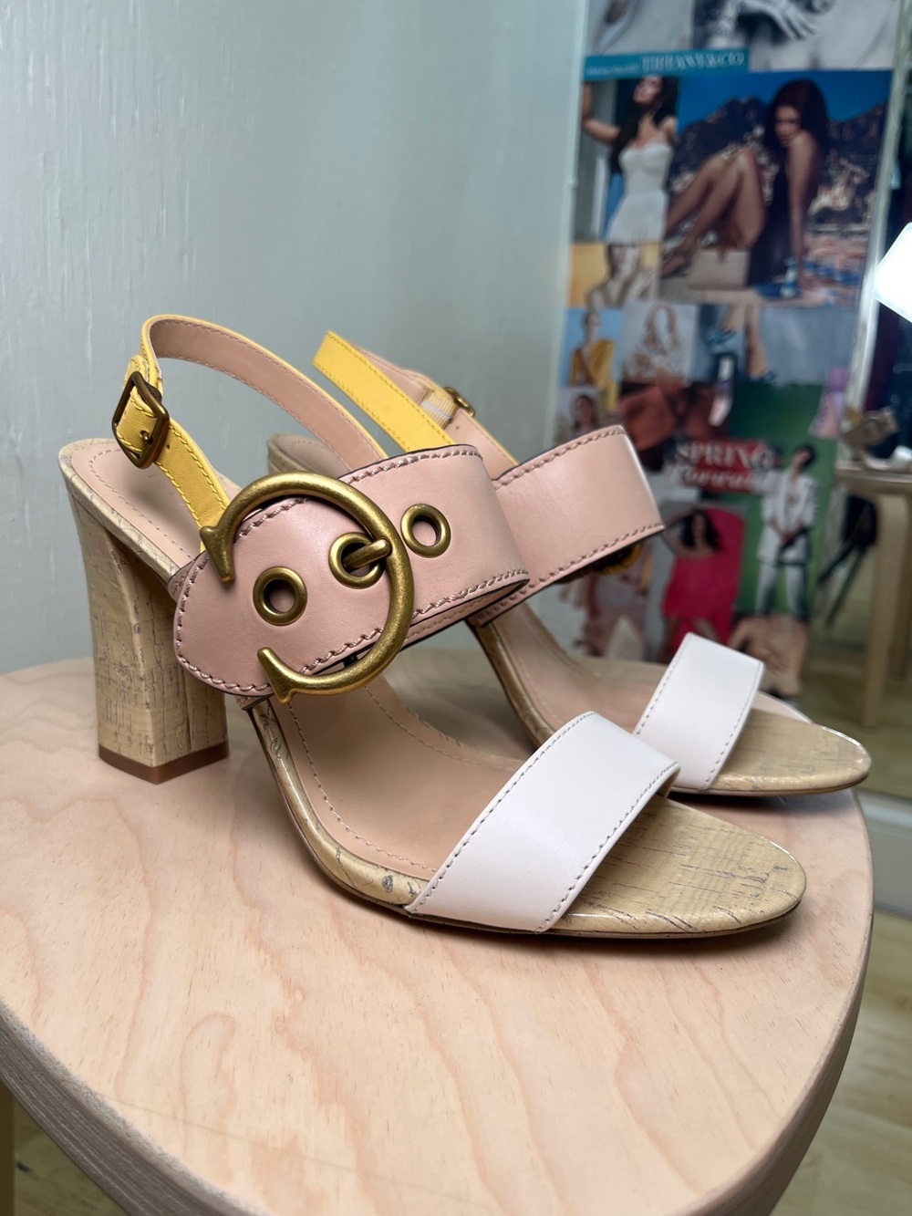 Coach Yellow Block Heel